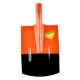 Лопата штыковая прямоугольная, оранжево-черная, без черенка, рельсовая сталь